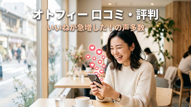 オトフィーの口コミ・評判を徹底調査！いいねが7倍に増えた理由とデメリット6つを解説 