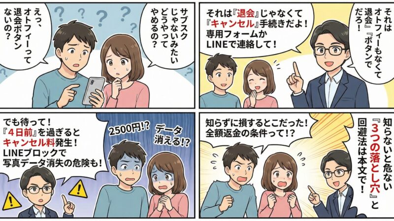 オトフィーの退会方法を解説！解約前に確認すべき3つの注意点を解説！ 
