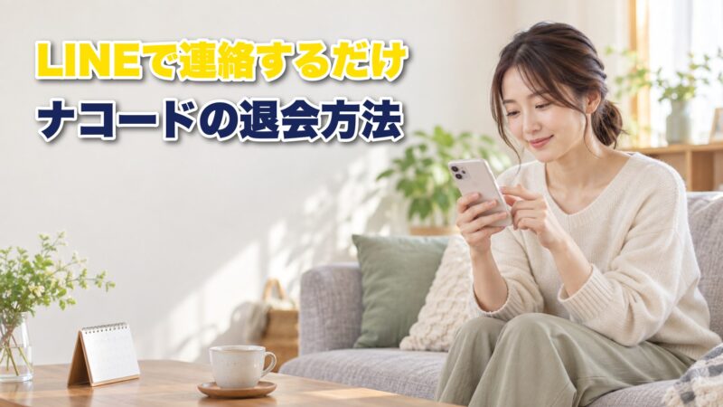 ナコードの退会方法はLINEで連絡のみ！違約金と注意点なども解説！ 