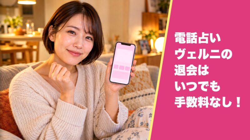 電話占いヴェルニの退会はいつでも手数料なし！退会前に確認したい5つの注意点を紹介！ 